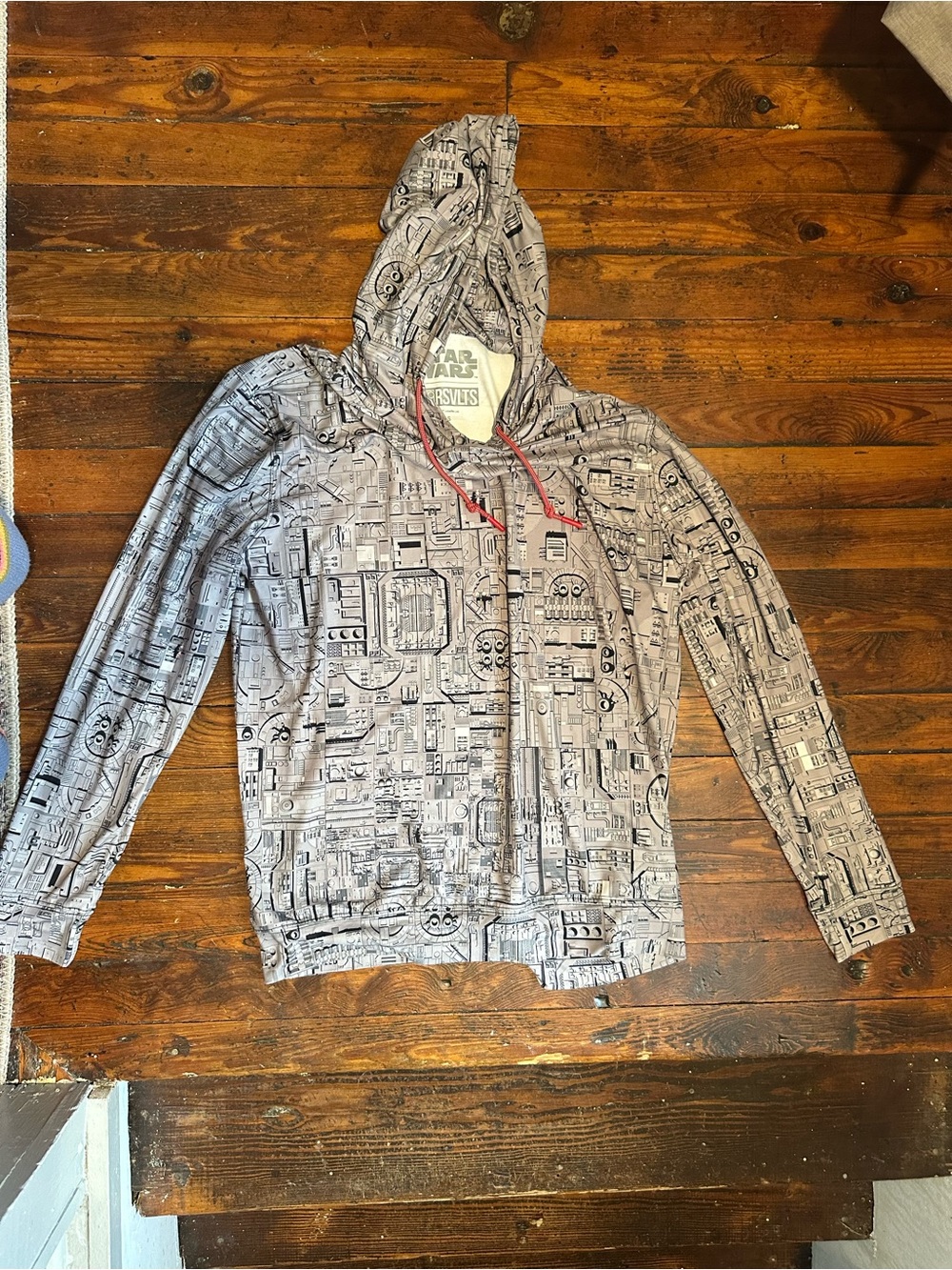 Star Wars Schematic Hoodie Small Unisex Millennium Falcon Graphic Y2K